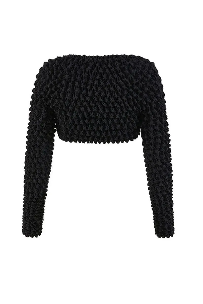 BLACK PIPER POPCORN PLEATS SLEEVES