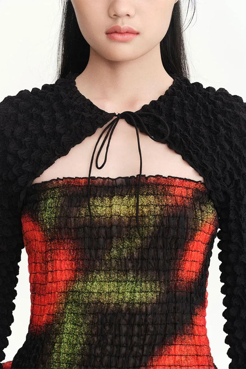 BLACK PIPER POPCORN PLEATS SLEEVES