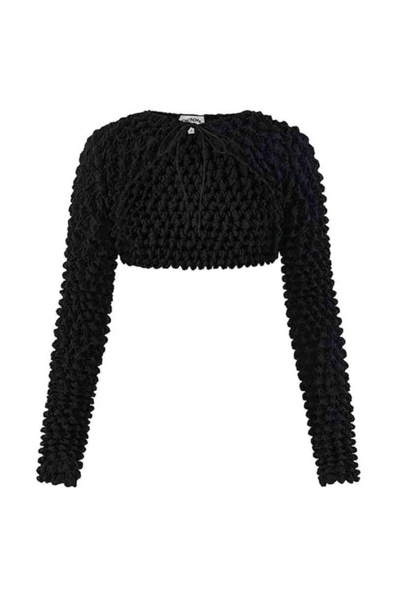 BLACK PIPER POPCORN PLEATS SLEEVES