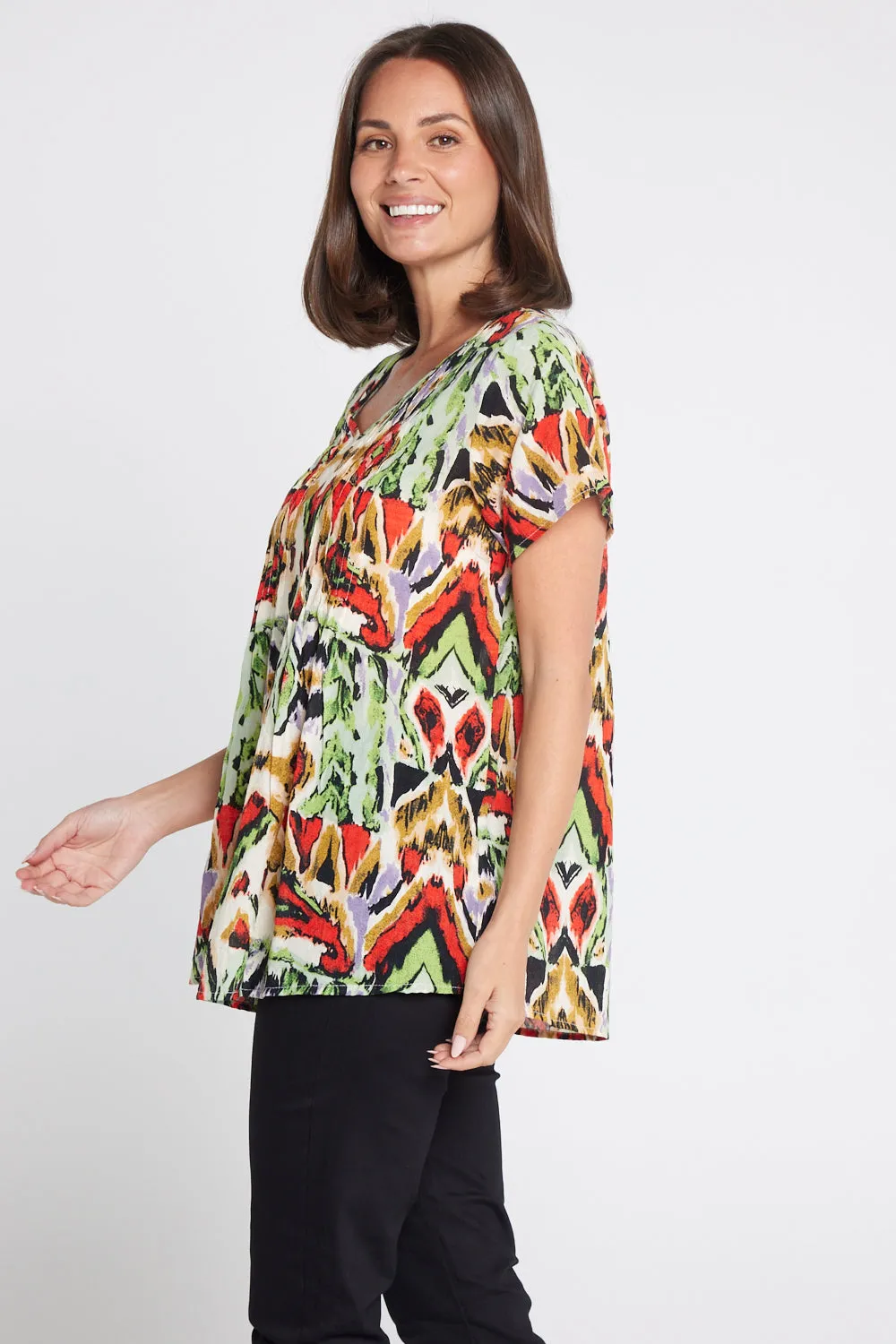 Carmody Cotton Top - Summer Ikat