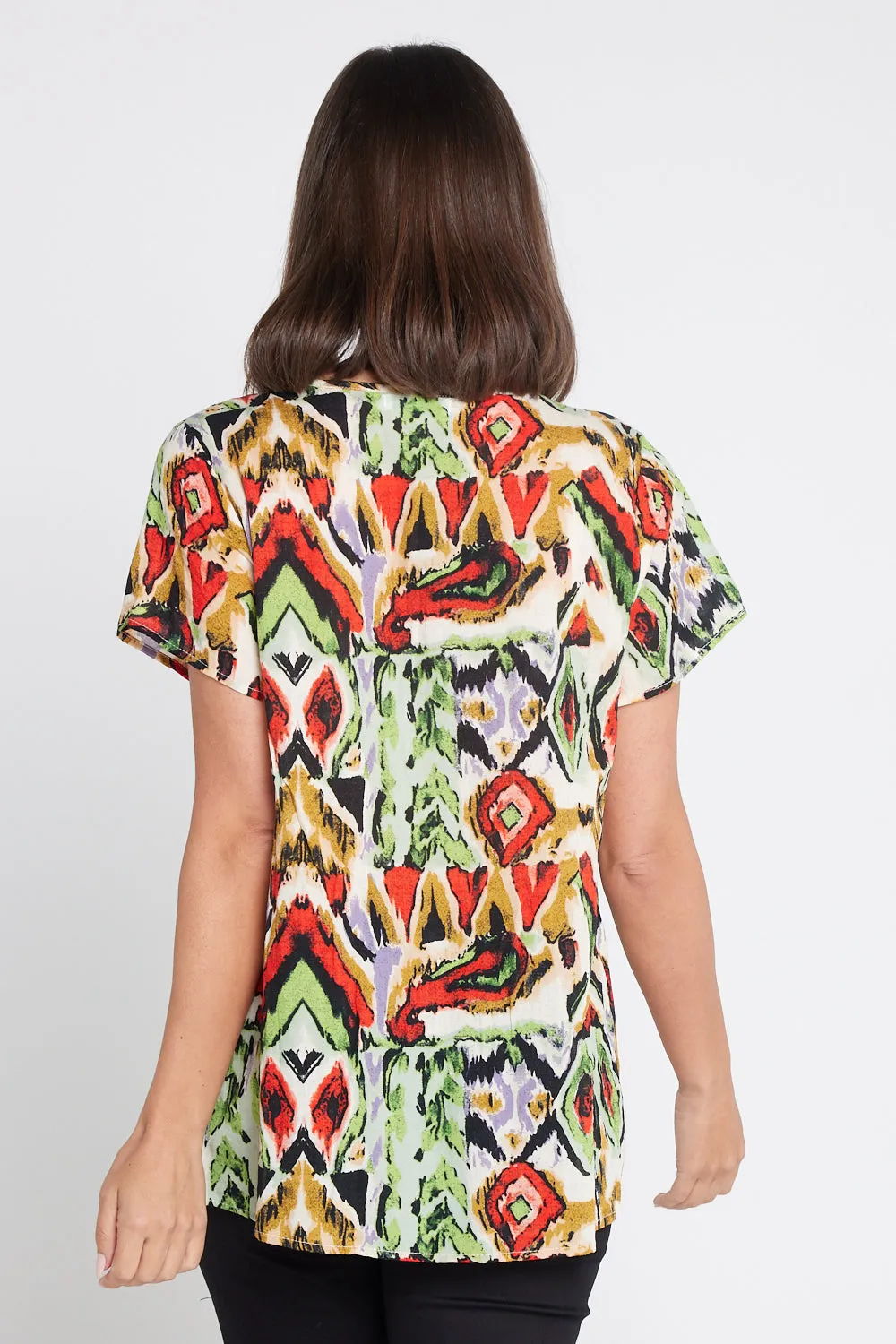 Carmody Cotton Top - Summer Ikat