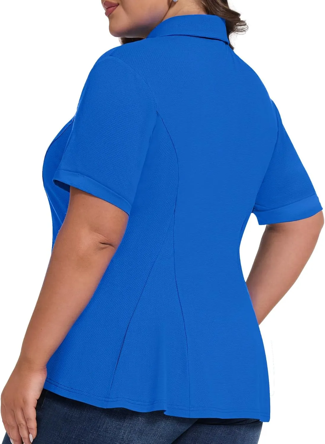 Casei Women's Plus Size Golf Polo Shirts Short Sleeve Collared Tennis Workout Tops Loose Fit UPF 50 