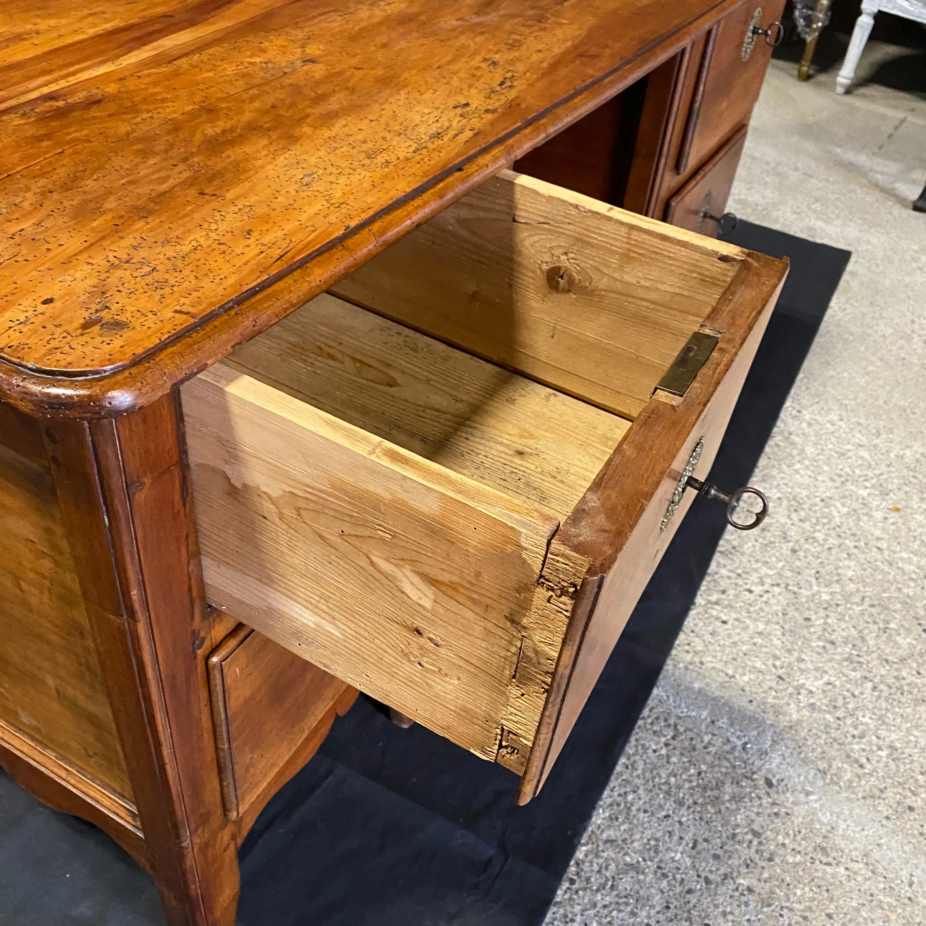 Classic French 18th Century Empire Walnut Kneehole Writing Desk