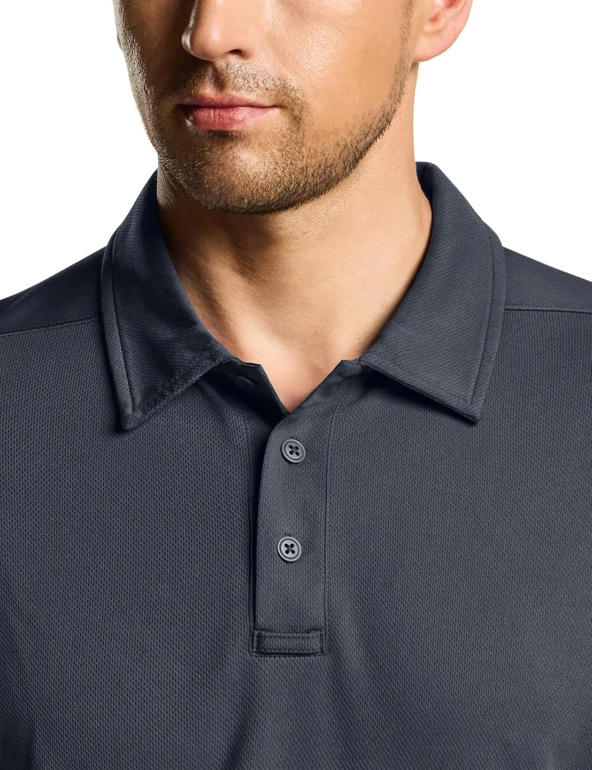 CQR Men's Polo Shirt, Long Sleeve Tactical Shirts, Outdoor UPF 50  Pique Shirt, Dry Fit Lightweight Golf Shirts