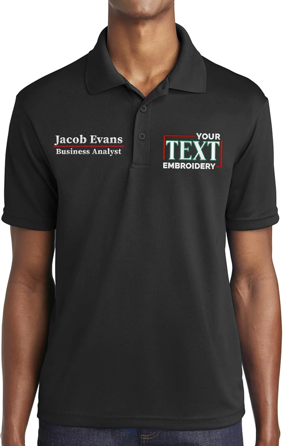 Custom Polo Shirt for Men Personalized Embroidered Short Sleeve Polo Golf Shirt Add Your Text Name