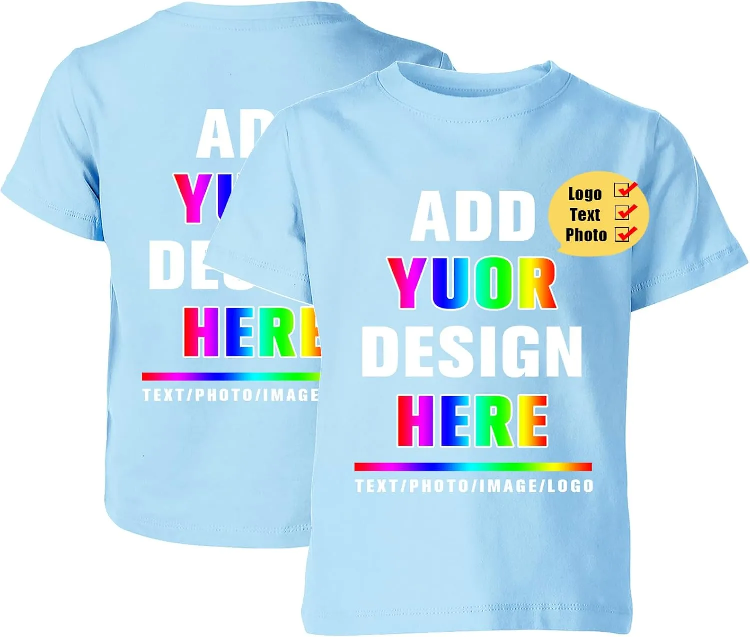 Custom T Shirt Design Your Own Shirts Personalized Photo Text Name tshirt