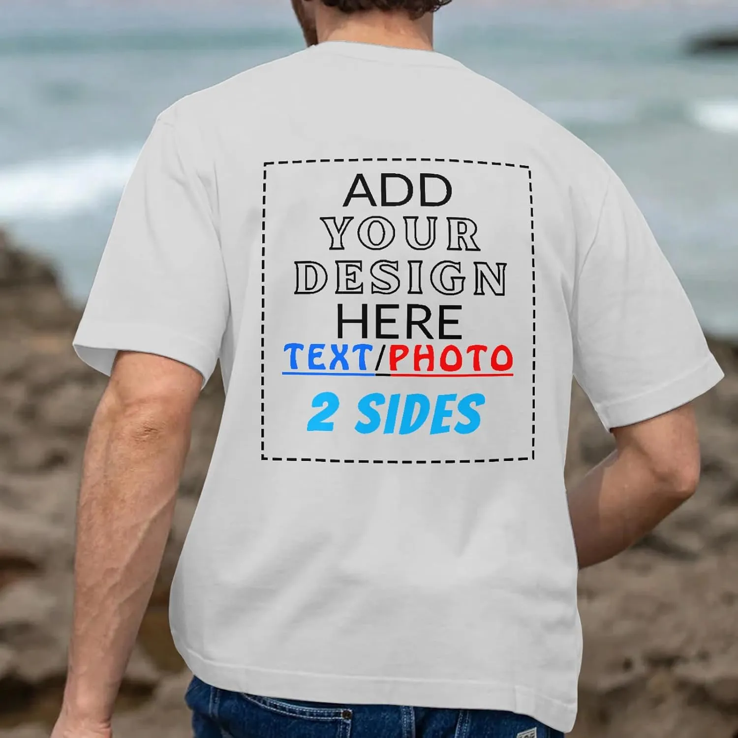 Custom T Shirts for Men Women, Personalized Funny Shirt Design with Your Name Logo Text Print, Design Your Own Shirts