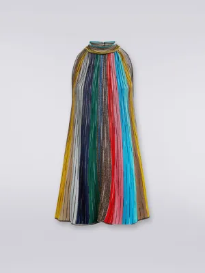 DS24WG0P Sleeveless dress in lamé pleated knit