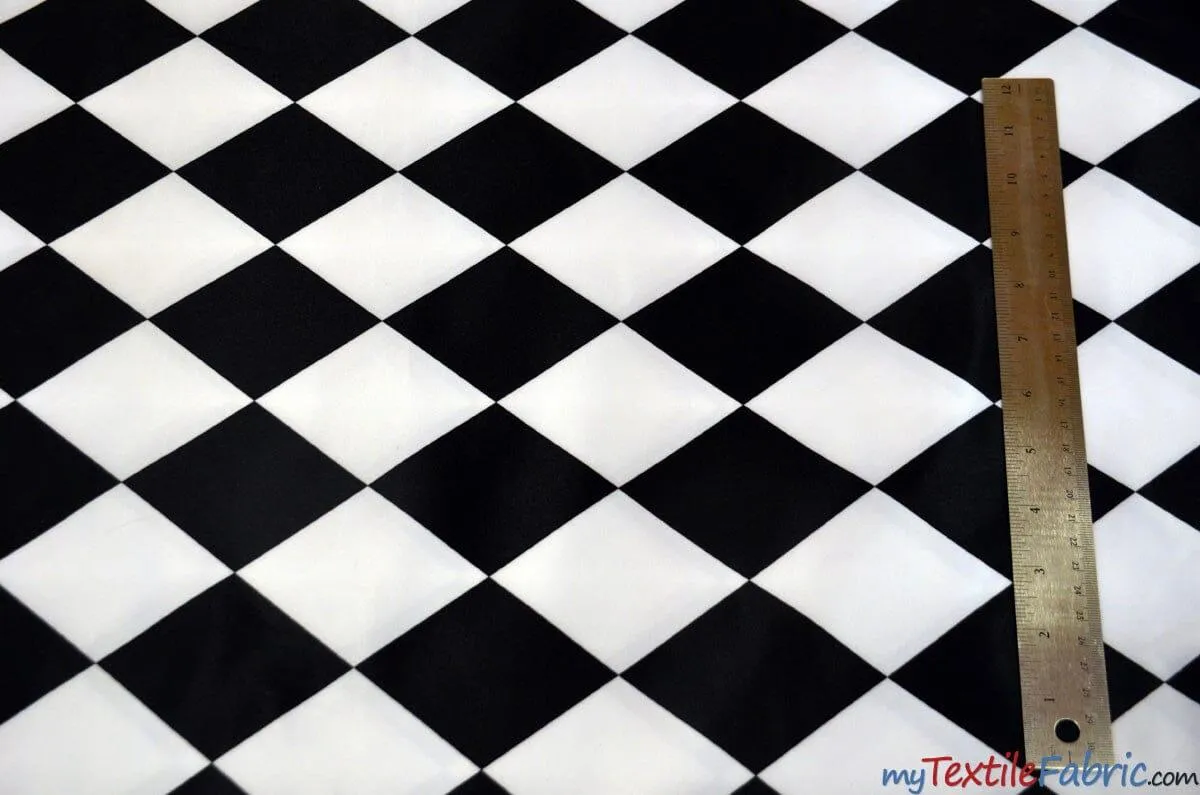 Harlequin Satin Print | Dull Satin Print | 58/60" Wide | Diamond Rhombus Print |