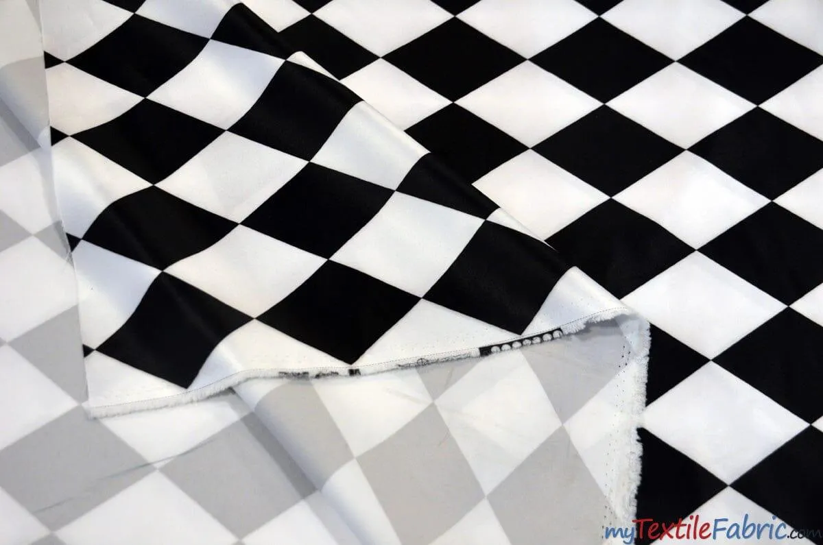 Harlequin Satin Print | Dull Satin Print | 58/60" Wide | Diamond Rhombus Print |