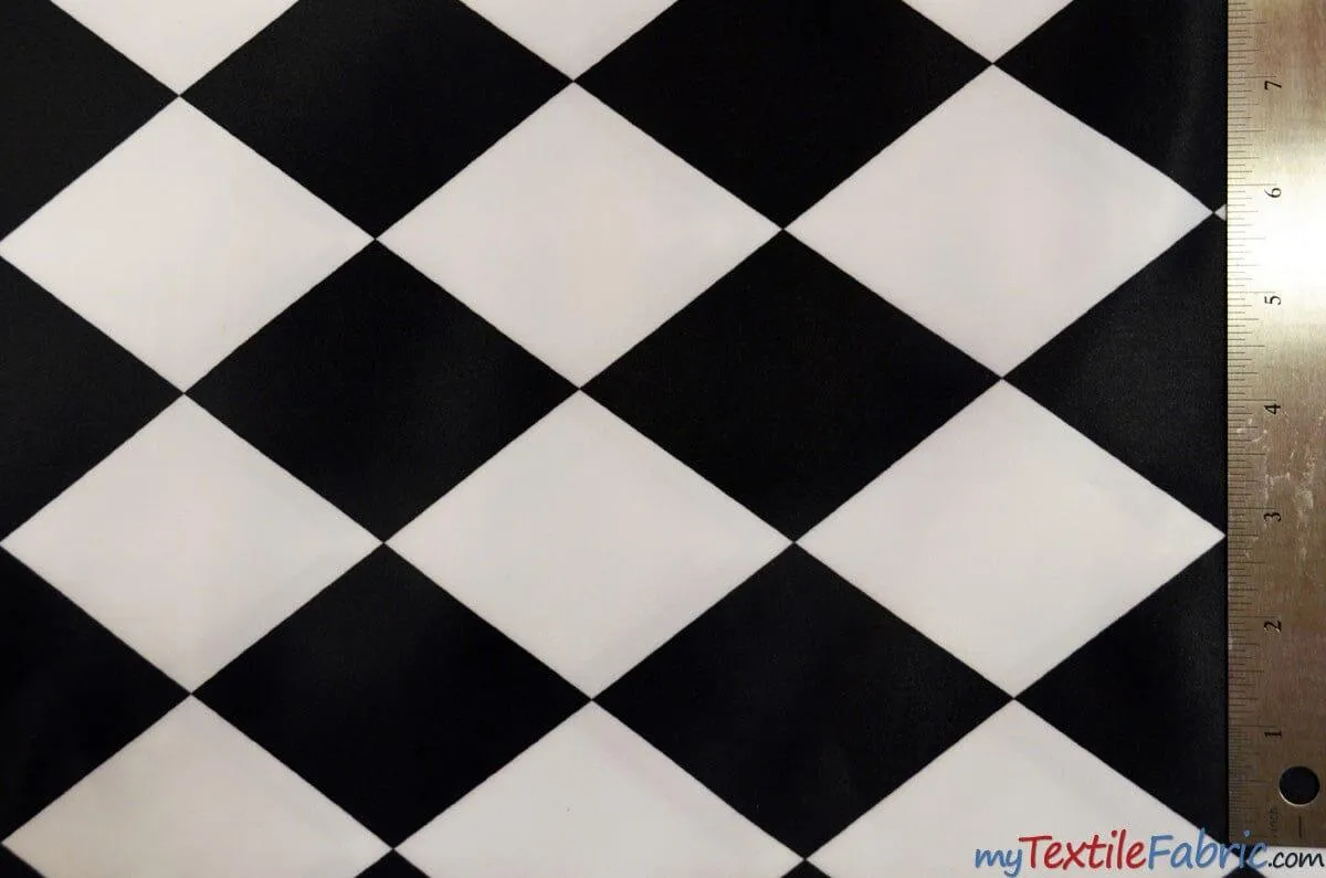 Harlequin Satin Print | Dull Satin Print | 58/60" Wide | Diamond Rhombus Print |