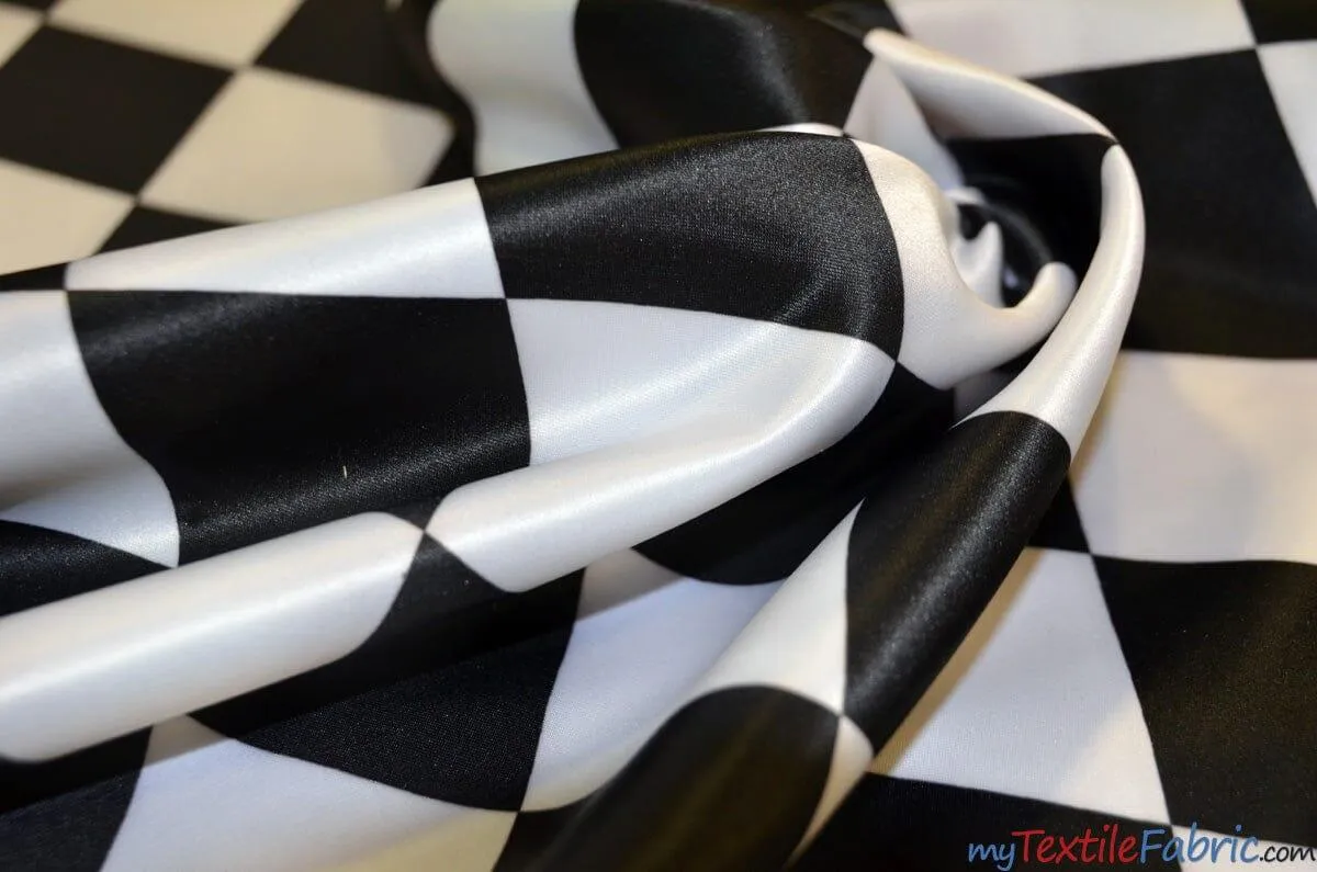 Harlequin Satin Print | Dull Satin Print | 58/60" Wide | Diamond Rhombus Print |