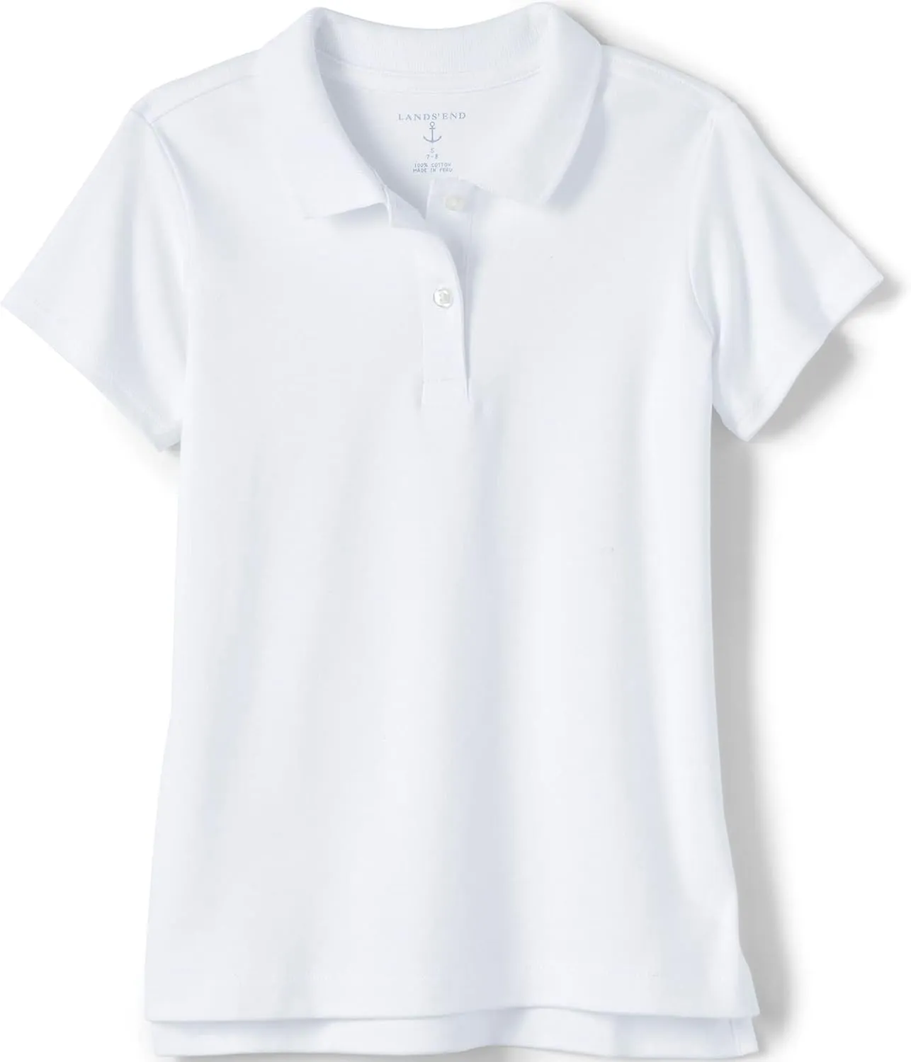 Lands' End School Uniform Girls Short Sleeve Feminine Fit Interlock Polo Shirt