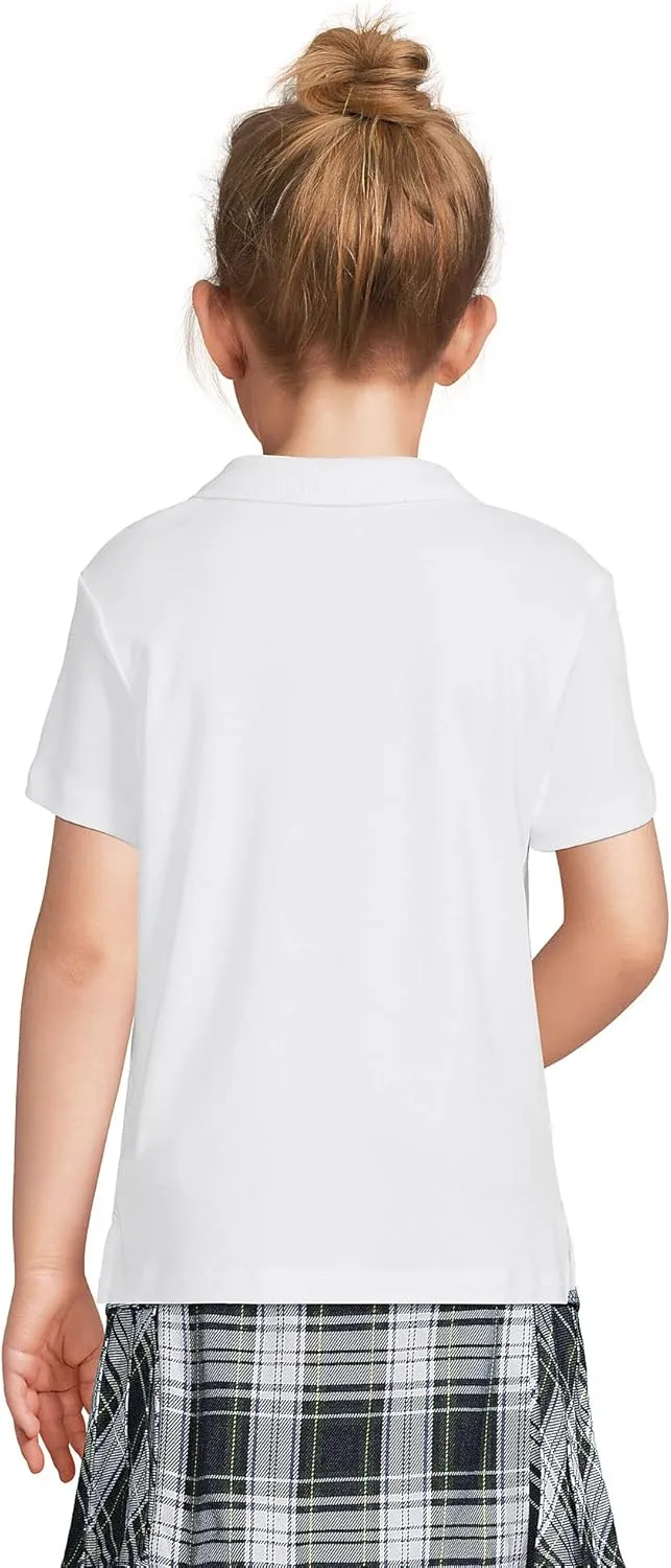 Lands' End School Uniform Girls Short Sleeve Feminine Fit Interlock Polo Shirt