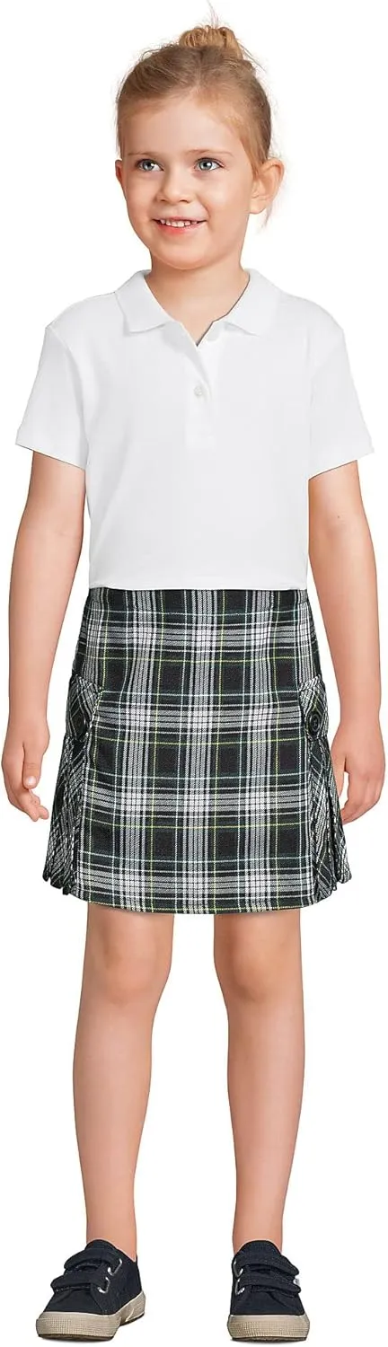 Lands' End School Uniform Girls Short Sleeve Feminine Fit Interlock Polo Shirt
