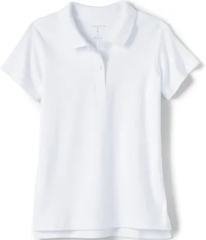 Lands' End School Uniform Girls Short Sleeve Feminine Fit Interlock Polo Shirt