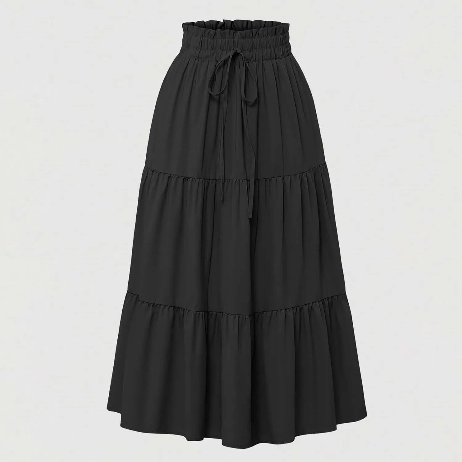 Summer Dresses for Women 2025 Tiered Maxi Skirt for Women Casual Comfy High Waisted Vacation A-Line Flowy Long Skirts