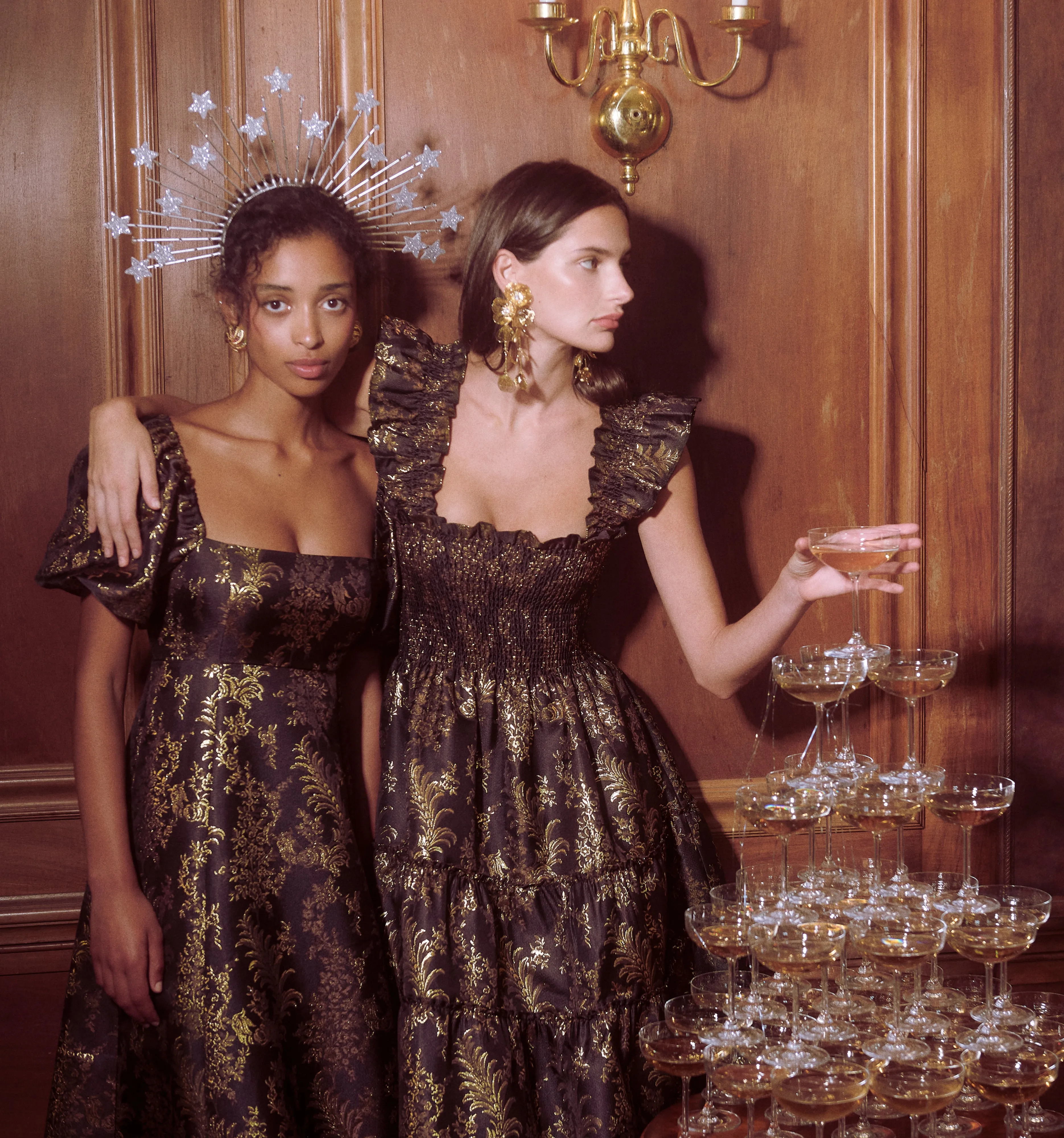 The Ellie Nap Dress - Moody Bird Brocade