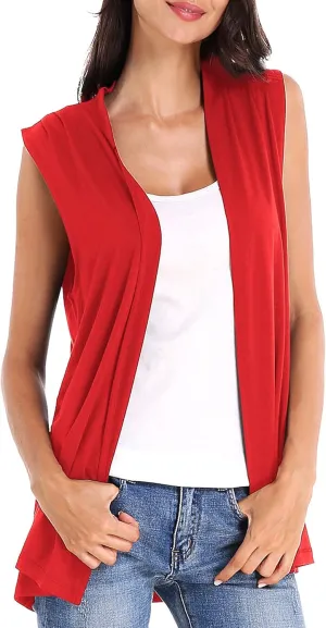 Urban CoCo Women's Sleeveless Cardigan Open Front Vest Lightweight Cool Coat