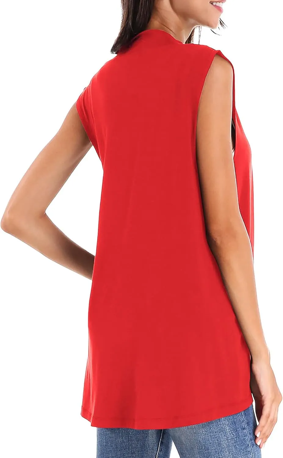Urban CoCo Women's Sleeveless Cardigan Open Front Vest Lightweight Cool Coat